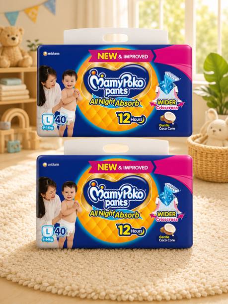 MamyPoko Skin Friendly Dry Care Pack Pant Diapers - L