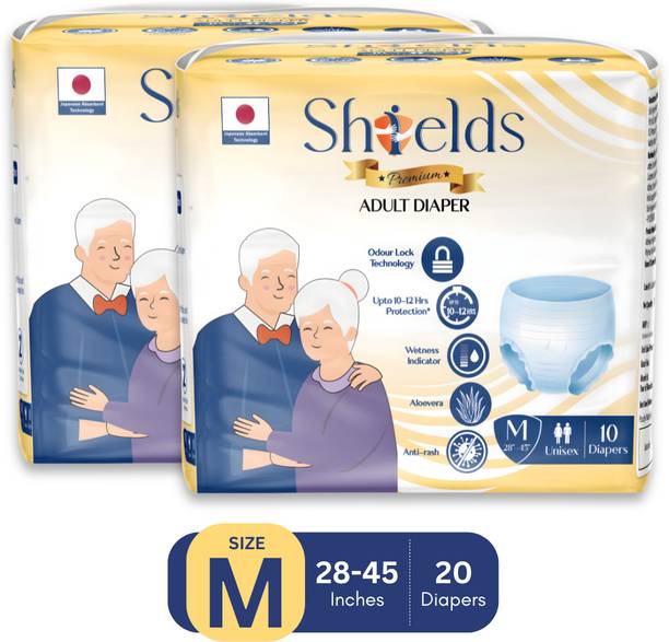 Shields Premium Pant Style | Pack of 2 | Adult Diapers - M