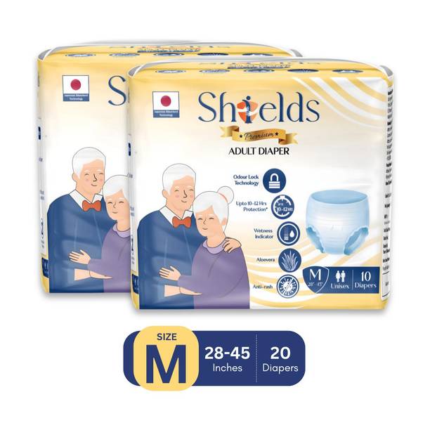 Shields Premium Pant Style | Pack of 2 | Adult Diapers - M