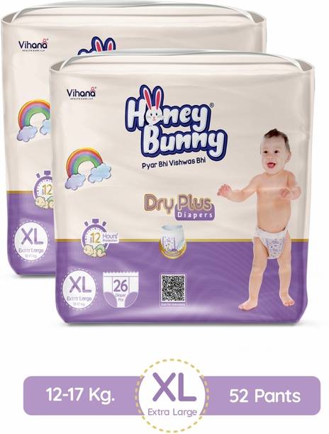 HONEY BUNNY Baby Diaper Pants with bubble top sheet| Extra Soft | 12 Hour protection - XL - XL