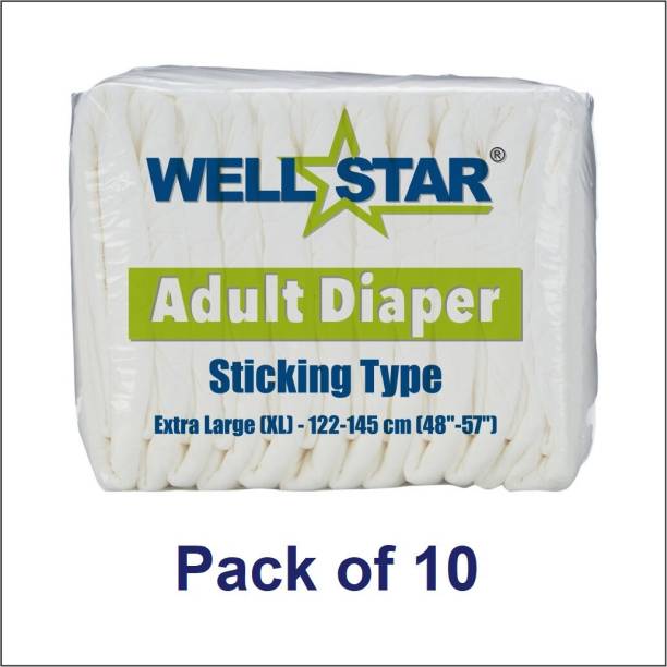 Wellstar Adult Diapers (Extra Large) - Pack of 10 Pieces Adult Diapers - XL