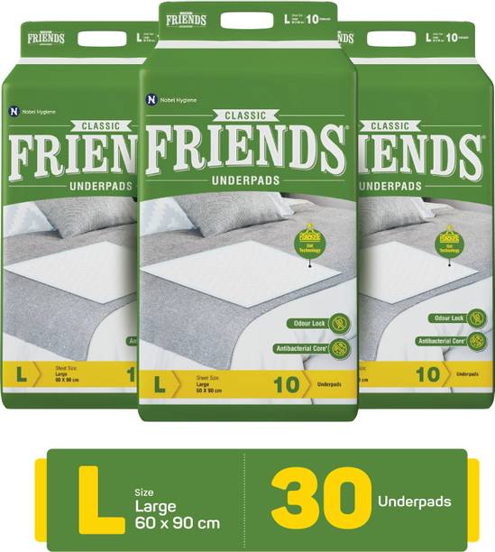 FRIENDS Classic Disposable Underpads ,Soft & Super Absorbency 60x90 cm Adult Diapers - L
