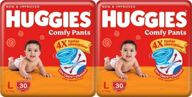 Huggies Complete Comfort Wonder Pants, India's Fastest Absorbing Diaper | Pant Diapers - L