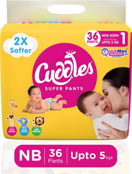 Cuddles - Super Pants Baby Diaper 2X Softer Super Dry Comfort Quick Max Absorption Upto 12 Hrs - New Born