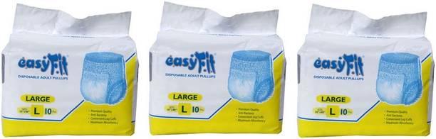 easyFit Pull Ups Pants | Waist Size (90-120cm| 36-48 Inch) |12 Hours Protection Adult Diapers - L