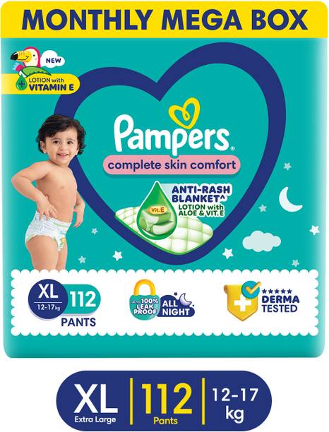Pampers Complete Skin Comfort Pants, Anti-rash blanket, Lotion with VitaminE & Aloe Vera - XL