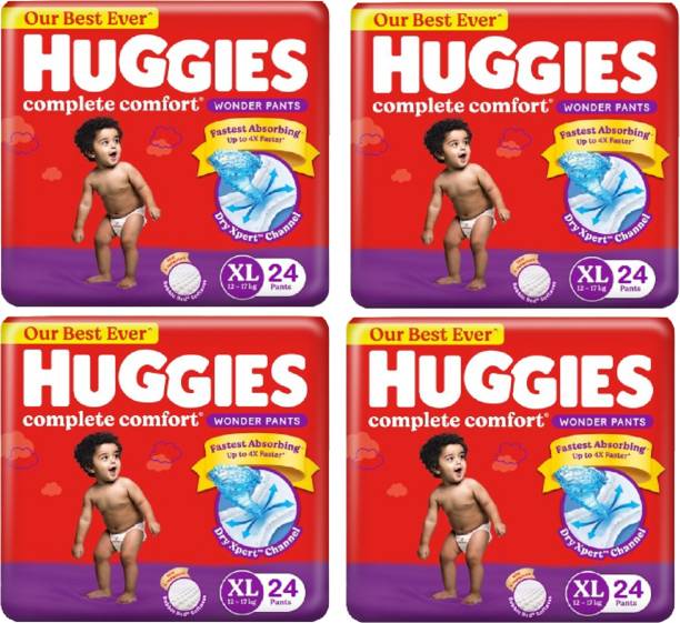 Huggies Wonder Pants Extra Large (XL) Size Baby Diaper Pants XL-24 (PACK OF 4) - XL
