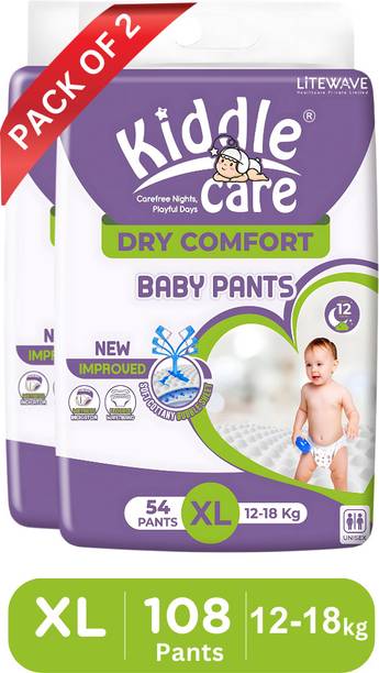 Kiddle Care Dry Comfort Baby Diaper Pants | Extra Large | 12-18 Kg | Pack of 2 - XL