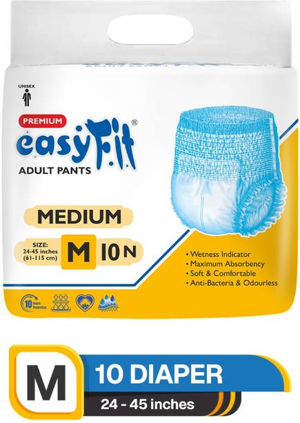 easyFit Adult Diaper Pants | Waist 24-45 inch (61-115 cm) | Unisex | Leak Proof Adult Diapers - M