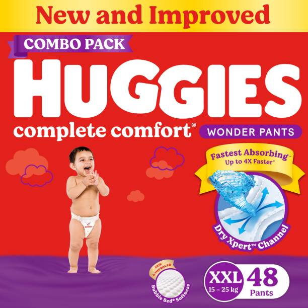 Huggies Complete Comfort Wonder Pants, India's Fastest Absorbing Diaper | - XXL