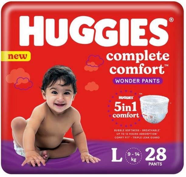Huggies Complete Comfort Wonder Pants Large with 5 in 1 Comfort Pant Diapers - L