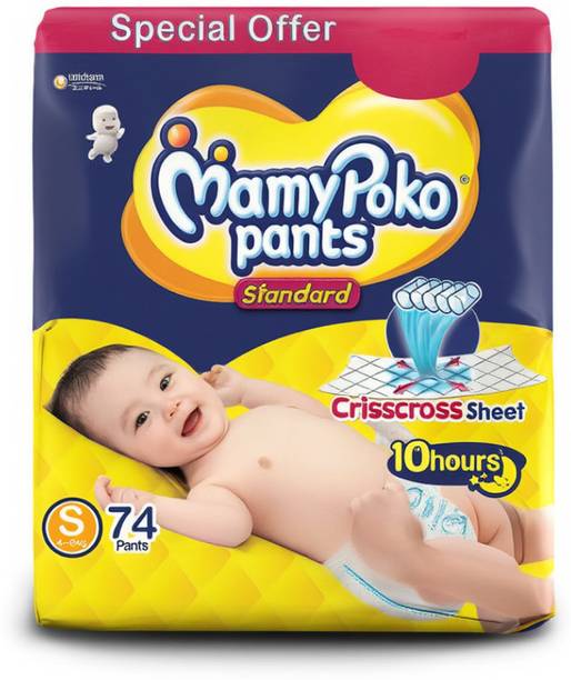 MamyPoko Baby Diaper- Soft Cottony Feel,Leak Lock Protection, Breathable Waistband P108 - S
