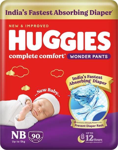 Huggies Complete Comfort Wonder Pants, India's Fastest Absorbing Diaper | - New Born