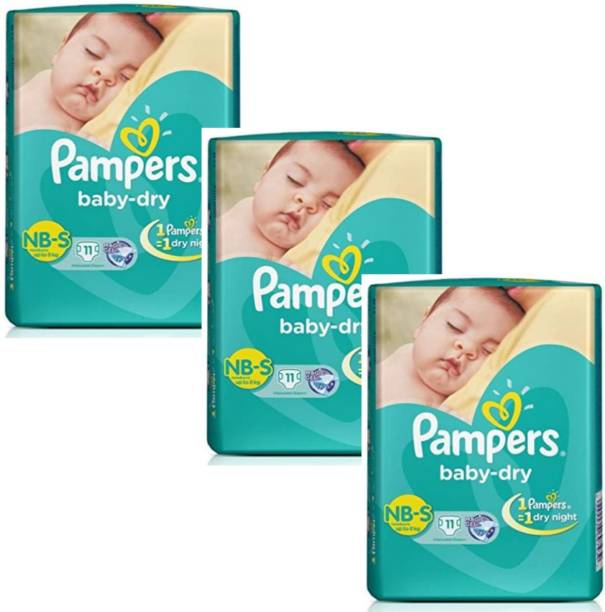 Pampers Baby dry diaper Nbs 11+11+11 PACK OF 3 - New Bo...