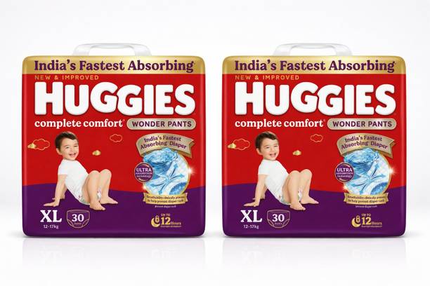 Huggies Wonder Pants Pant Diapers India's Fastest Absorbing Diaper with 5-in-1 Comfort Pant Diapers - XL