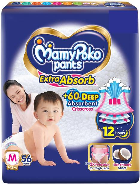 MamyPoko Pants Extra Absorb Baby Diapers, 7-12 kg - M