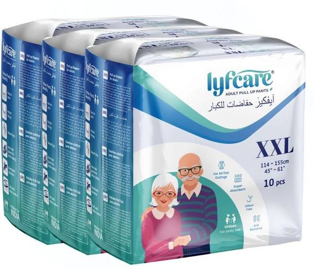 lyfcare Pull-Up Pants | Waist Size (45-61 Inch) Adult Diapers - XXL