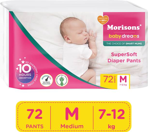 Morisons Baby Dreams Super Soft Diaper Pants Medium - M