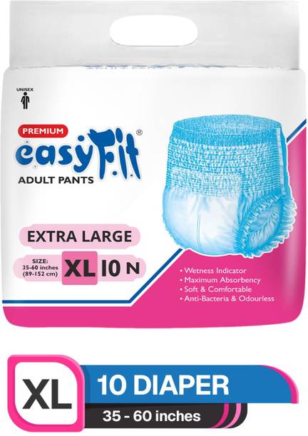 easyFit Adult Diaper Pants | Waist 35-60 inch (89-152 cm) | Unisex | Leak Proof Adult Diapers - XL
