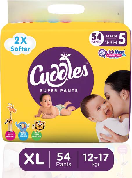 Cuddles - Super Pants Baby Diaper 2X Softer Super Dry Comfort Quick Max Absorption Upto 12 Hrs - XL