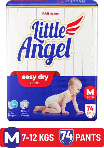 Little Angel Easy Dry Diaper Pants with 12 hrs absorption Medium Size, 7-12 Kgs - M
