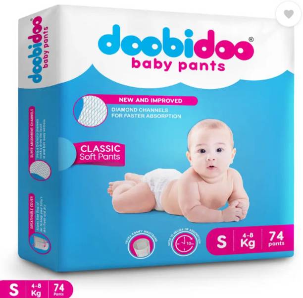 Doobidoo Newly Improved Classic Soft Diaper Anti-Leak Highly Absorbent Baby Pant - S