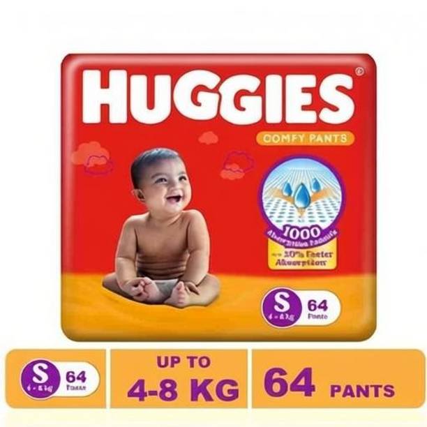Huggies Comfy Baby Diaper Pants, Upto 50% Faster Absorption Pant Diapers - S