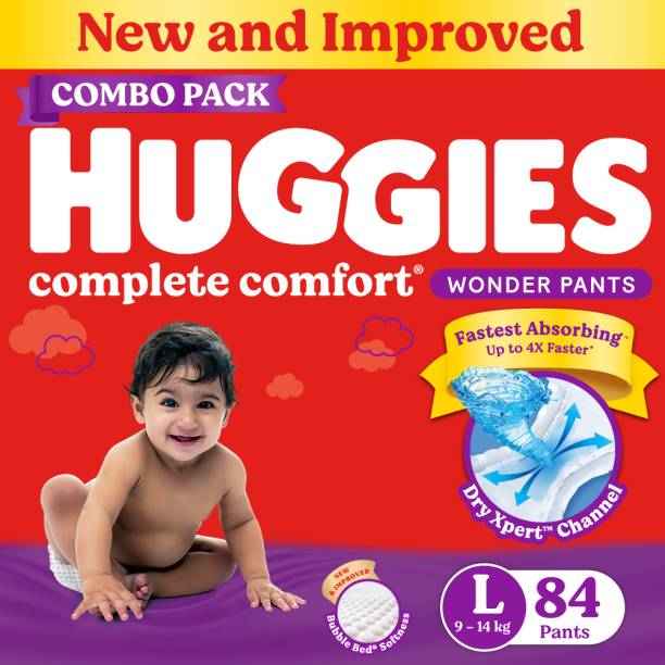 Huggies Complete Comfort Wonder Pants, India's Fastest Absorbing Diaper | - L