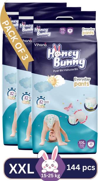 HONEY BUNNY Baby Diaper Pants with bubble top sheet| Extra Soft | 12 Hour protection XXL - XXL
