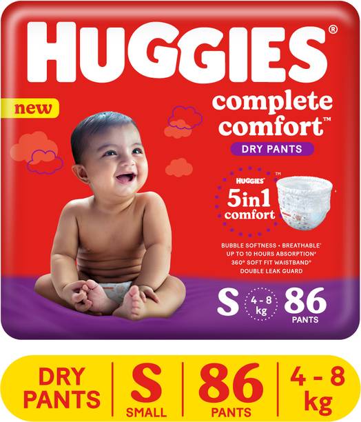 Huggies Complete Comfort Dry Tape Baby Diaper - S