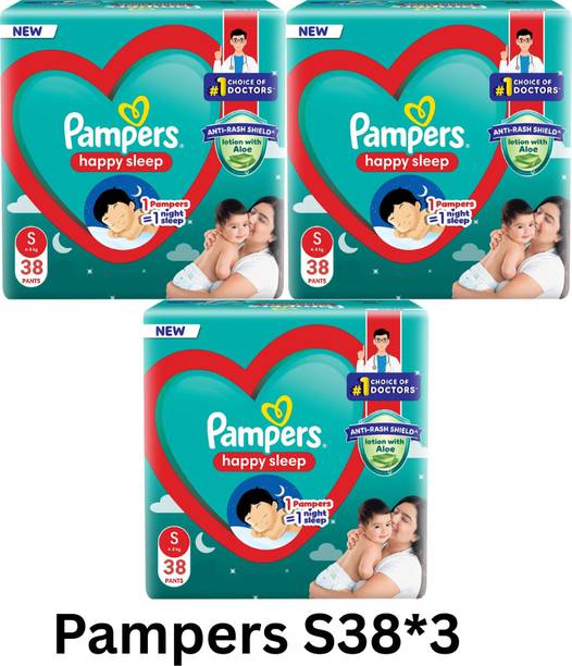 Pampers Anti rash lotion with Aloe vera baby Small size diaper pants(Pack of 3) - S