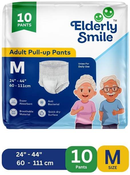 Elderly Smile Super Absorbent Premium Pull Up Pants | Waist Size (24"-44") | Adult Diapers - M