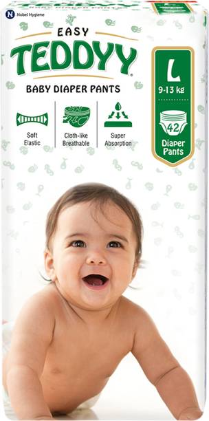 TEDDYY Easy Diaper Pants with Rash Protection and 3x Faster absorption Technology Pant Diapers - L