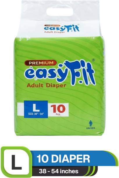 easyFit Adult Diaper Tape Style |Waist 38-54 inch | Unisex |Leak Proof|Wetness Indicator - L