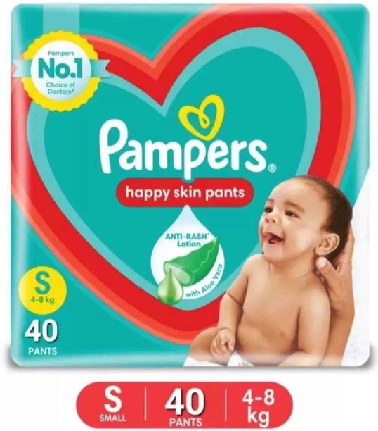 Pampers Happy Skin Pants With Anti Rash Lotion- Value Pack S 40 - S