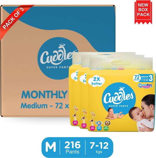Cuddles - Super Pants Baby Diaper 2X Softer Super Dry Comfort Quick Max Absorption Upto 12 Hrs - M