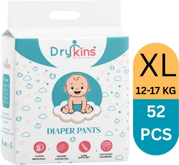 Drykins premium soft baby diaper pants extra large 13 to 78 pieces pack leak protection - XL