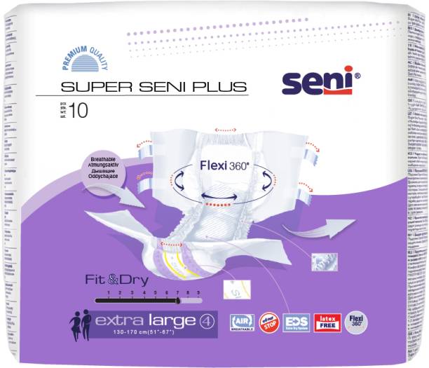 Seni Super Plus Breathable Adult Diapers - Extra Large (10 Pieces) Adult Diapers - XL