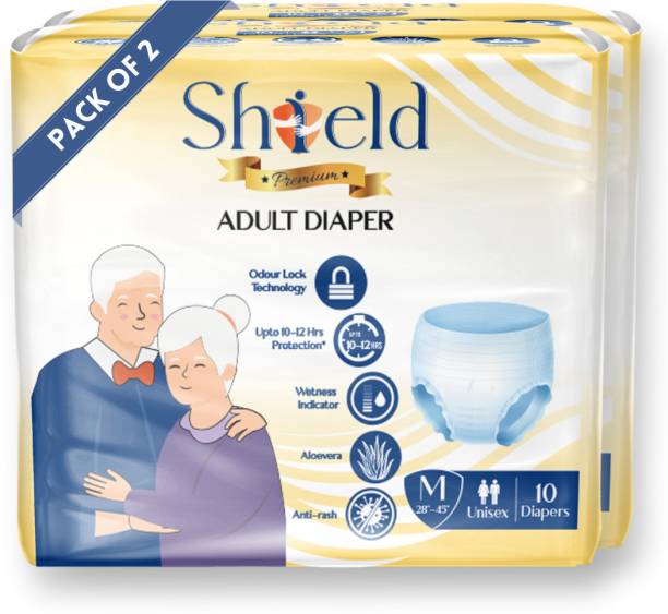 SHIELD Premium Pant Style | Pack of 2 | Adult Diapers - M