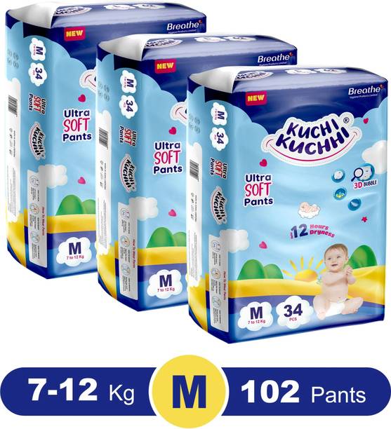 KUCHI KUCHHI Premium Ultra soft baby diaper with a 3D bubble top Pant Diapers - M