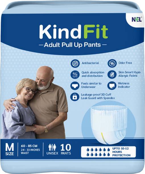 KINDFIT Pull UP Pants,Medium,Waist Size (60-85 Cm |24 -33 Inch) Adult Diapers - M
