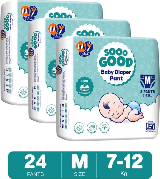 MyAid SOOO GOOD Super Soft Baby Diaper Pants – Fast Absorption , Rash-Free, Leak-Proof - M