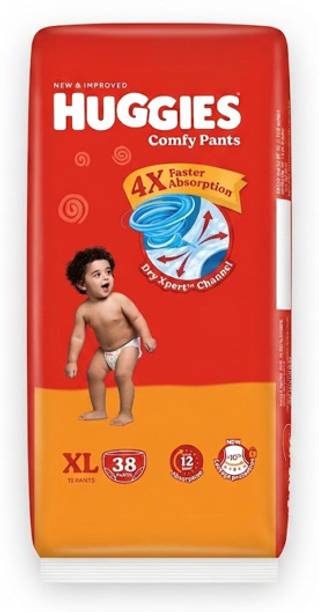 Huggies Comfy Pants 4X Faster Absorption Baby Diaper Pant Diapers - XL