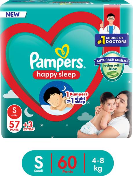 Pampers Happy Sleep Pant Style Baby Diaper, 1 Night Sleep with Anti Rash Shield - S