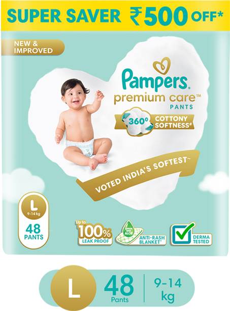 Pampers Premium Care Diaper Pants with 360 Cottony Softness - L