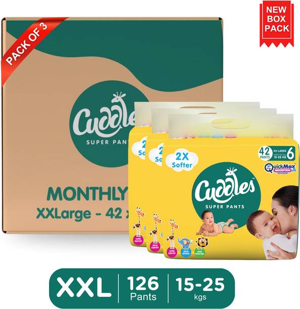 Cuddles - Super Pants Baby Diaper 2X Softer Super Dry Comfort Quick Max Absorption Upto 12 Hrs Pant Diapers - XXL