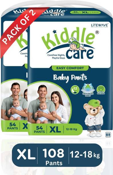 Kiddle Care Easy Comfort Baby Diaper Pants | Extra Large (XL) | 12-18 Kg | Pack of 2 - XL