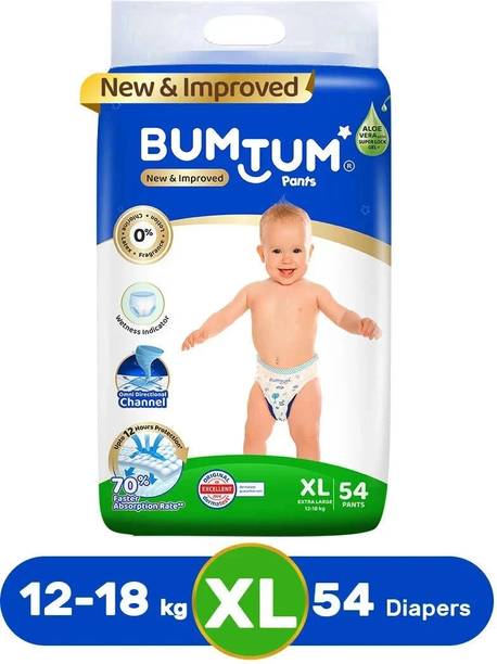 BUMTUM Baby Diaper Pants Double Layer Leakage Protection High Absorb Technology - XL