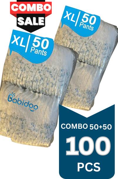 BABIDOO XL Easy Diaper Pants | 12-18 Kg | Extra Large (XL) | Pack of 2 - XL (100 diaper) - XL