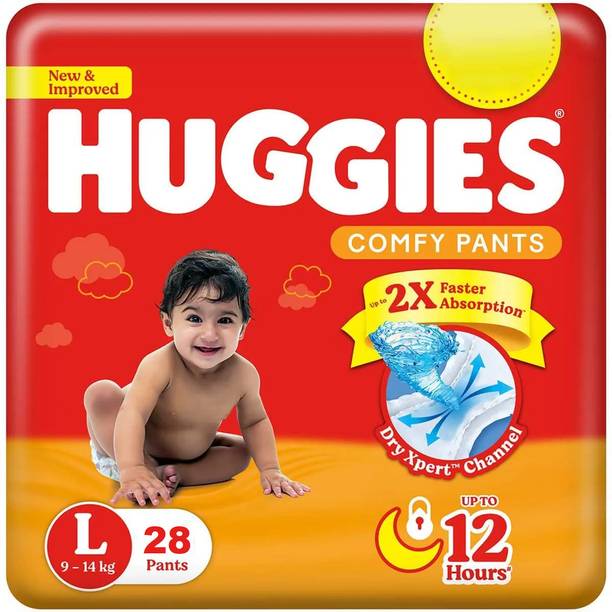 Huggies Baby Diaper Size Large Comfy Pant Diapers - L
